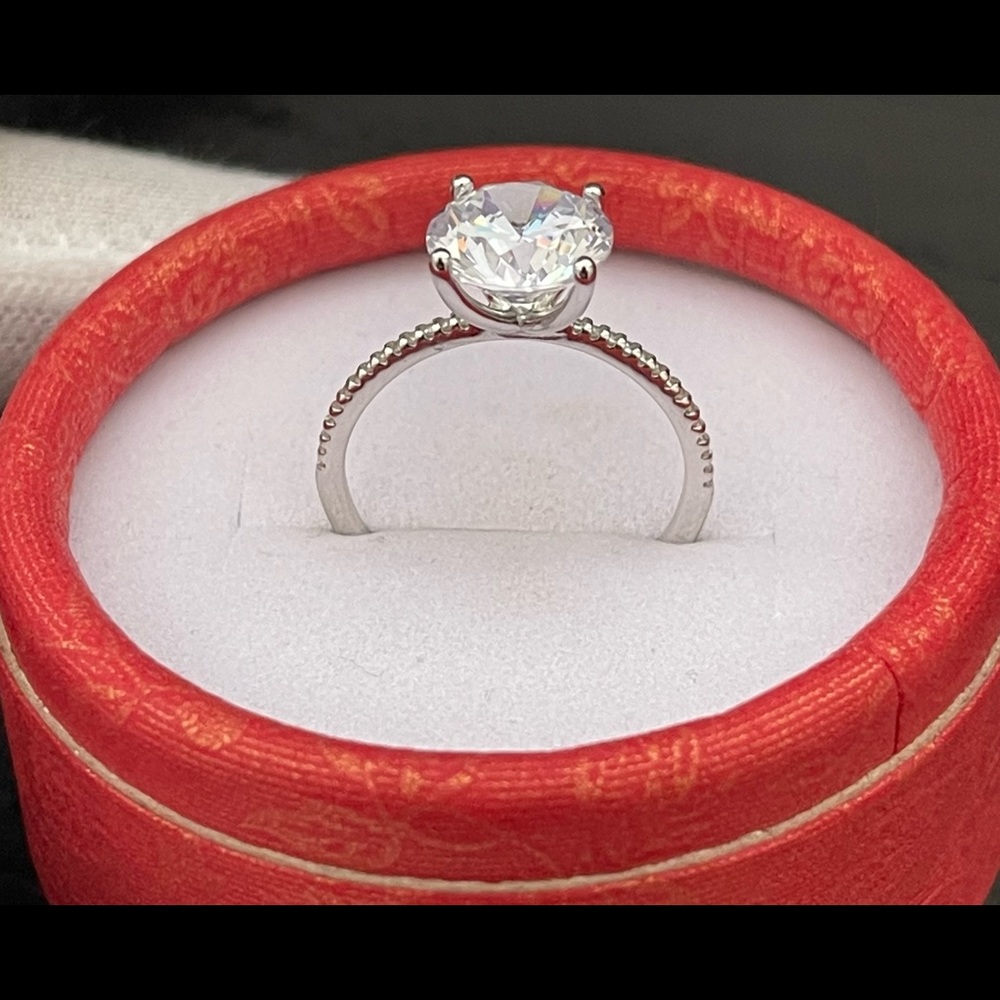 925 Sterling Silver  3CT zircon Minimalist Classic Band Ring